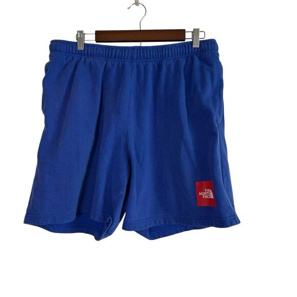 The North Face Men’s XL Blue Cotton Fleece Shorts SP20 Logo Patch Lounge Gym - Picture 1 of 8